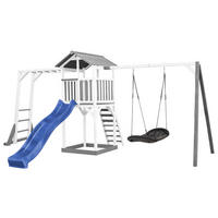 SPIELTURM 519/242/349 cm  - Blau/Weiß, KONVENTIONELL, Holz (519/242/349cm) - Ambia Garden