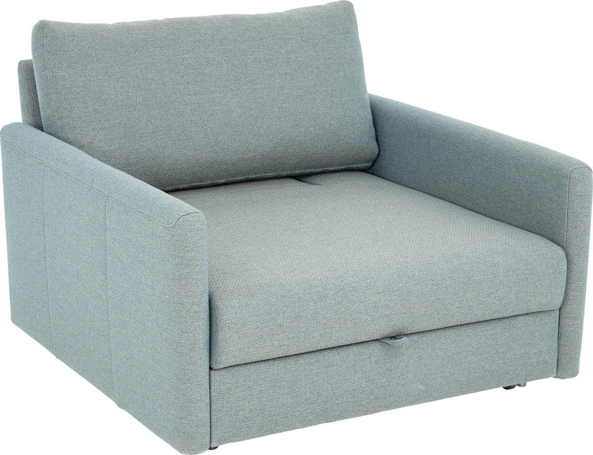 SCHLAFSESSEL Flachgewebe Türkis, Beige    - Türkis/Chromfarben, Design, Textil/Metall (96/88/120cm) - Bali