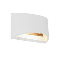 WANDLEUCHTE - Weiss, Design, Naturmaterialien (20/8,8/12cm) - Globo