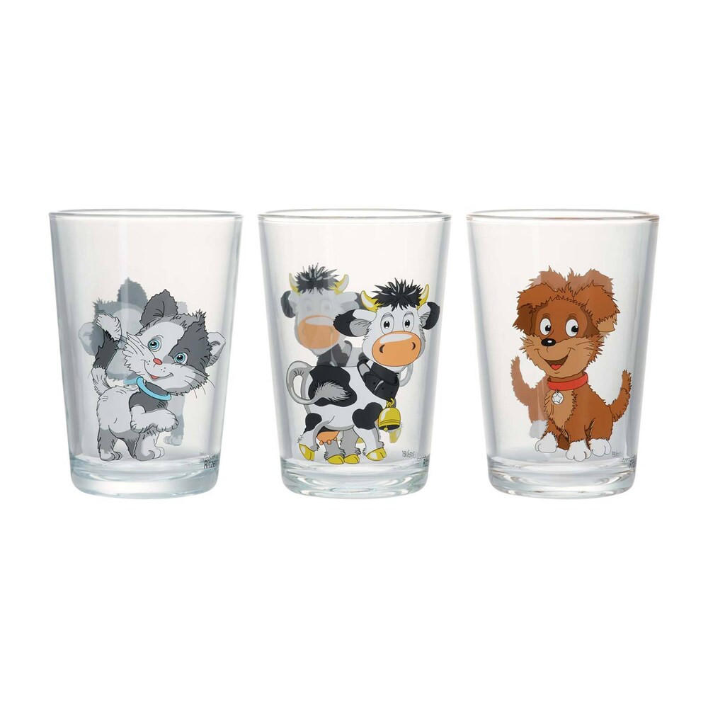 KINDER-GLÄSERSET HOFTIERE  3-teilig  - Klar, KONVENTIONELL, Glas (205ml) - Ritzenhoff Breker