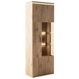 VITRINE  in Eichefarben  - Eichefarben/Anthrazit, KONVENTIONELL, Glas/Holzwerkstoff (75/208/38cm) - Cantus