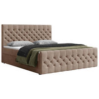BOXBETT 180/200 cm  in Cappuccino  - Schwarz/Cappuccino, KONVENTIONELL, Holz/Textil (180/200cm) - Chameo