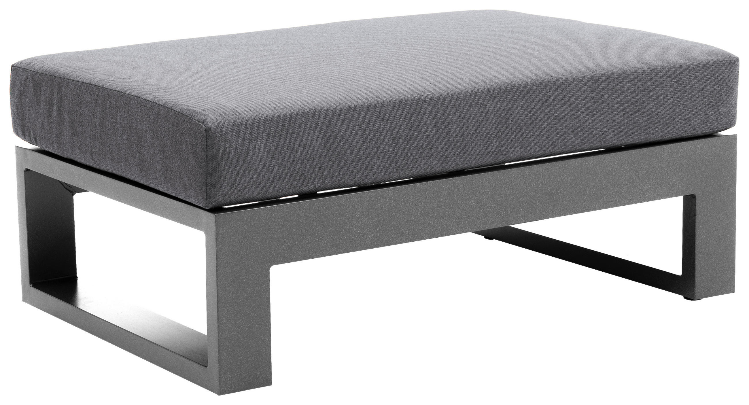 LOUNGEHOCKER 89/24/60 cm Aluminium  - Anthrazit/Hellgrau, Design, Textil/Metall (89/24/60cm) - Amatio