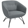 COCKTAILSESSEL in Echtleder Hellblau  - Anthrazit/Hellblau, Design, Leder/Metall (76/80/73cm) - Joop!