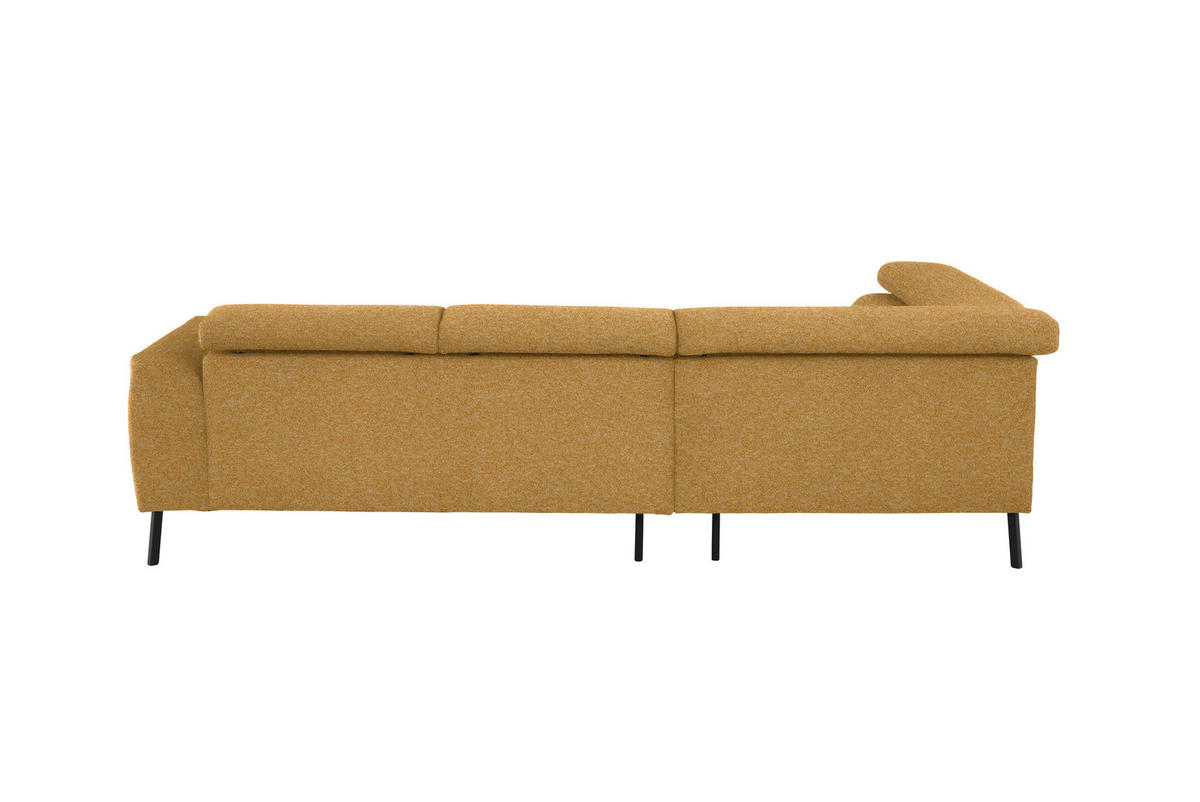 ECKSOFA in Chenille Currygelb  205/280 cm  - Currygelb/Schwarz, Design, Textil/Metall (205/280cm) - Xora