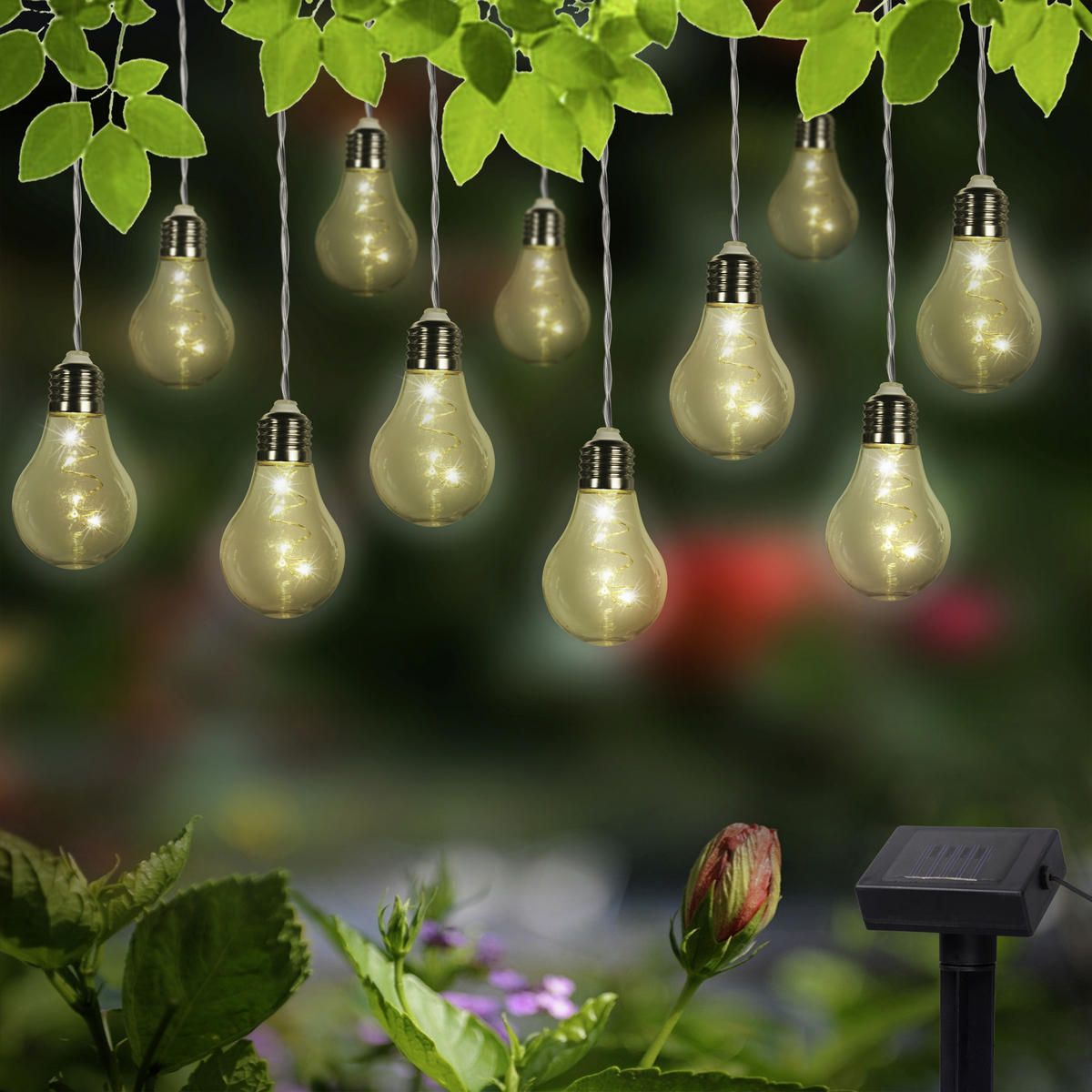 SOLÁRNÍ SVÍTIDLO, 380 cm - černá/průhledné, Lifestyle, kov/plast (380cm) - Ambia Garden