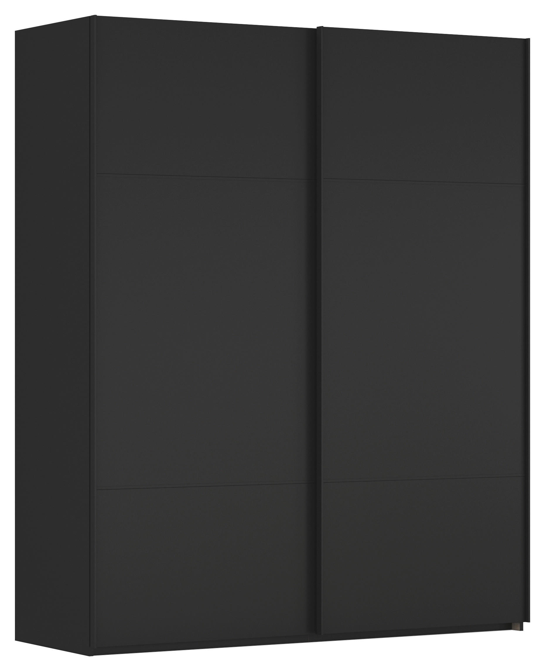 Novel Schwebetürenschrank Schwarz 162x223x68 cm