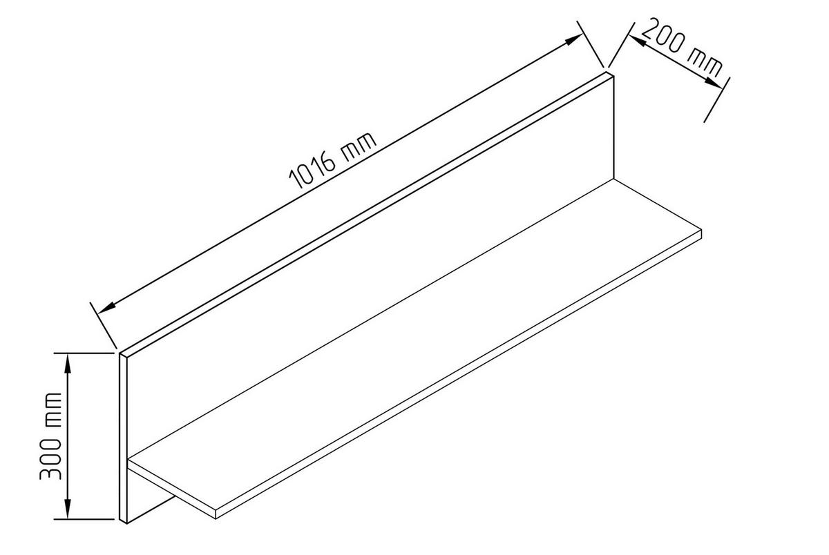 WANDREGAL  - Weiß, Design, Holzwerkstoff (102/30/20cm) - MID.YOU
