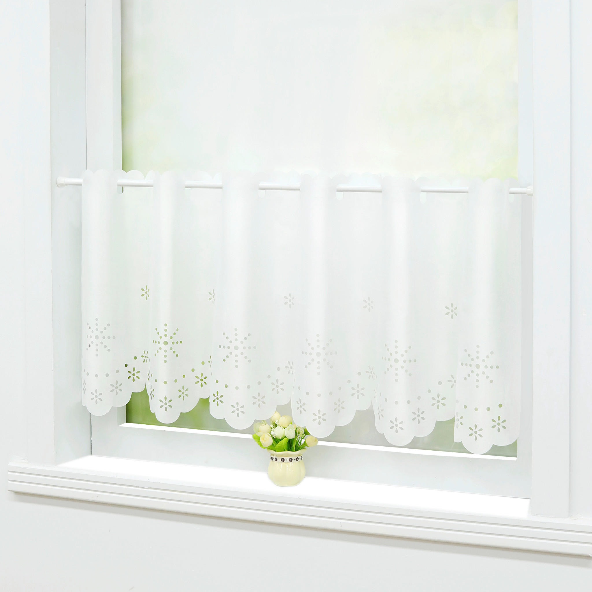 SCHEIBENGARDINE   145/60 cm   - Weiß Hochglanz, Basics, Textil (145/60cm)