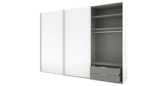 SCHWEBETÜRENSCHRANK 300/223/69 cm 3-türig Weiß - Alufarben/Weiß, KONVENTIONELL, Holzwerkstoff/Metall (300/223/69cm) - Novel