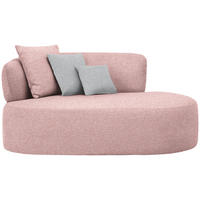 RÉCAMIERE in Flachgewebe Grau, Altrosa  - Schwarz/Altrosa, MODERN, Kunststoff/Textil (166/86/105cm) - Hom`in