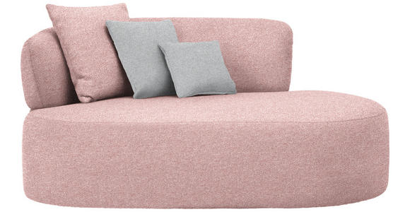 RÉCAMIERE in Flachgewebe Grau, Altrosa  - Schwarz/Altrosa, MODERN, Kunststoff/Textil (166/86/105cm) - Hom`in