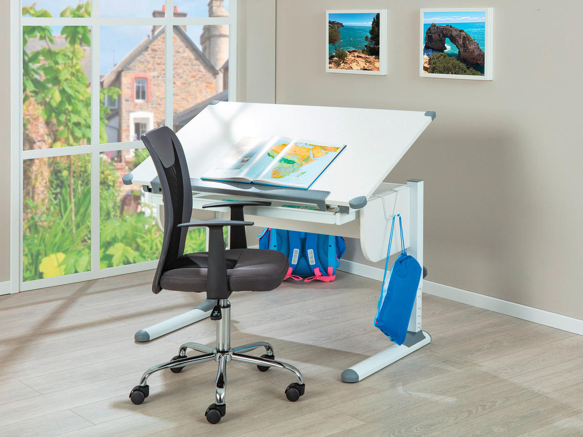 JUGENDSCHREIBTISCH 110/68/55 cm  in Weiss  - Weiss, Modern, Holzwerkstoff/Metall (110/68/55cm) - MID.YOU