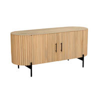 LOWBOARD  120/54/40 cm   - Schwarz/Naturfarben, Design, Holz/Metall (120/54/40cm) - MID.YOU