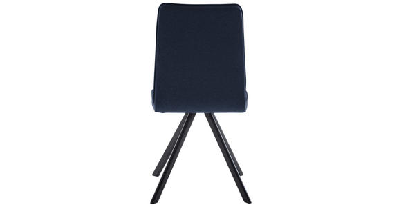 STUHL in Eisen Flachgewebe Metall, Textil - Schwarz/Dunkelblau, Design, Textil/Metall (48/93/60cm) - Cantus