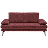 2,5-SITZER in Velours Dunkelrot  - Beige/Schwarz, Design, Textil/Metall (196/89/104cm) - Dieter Knoll