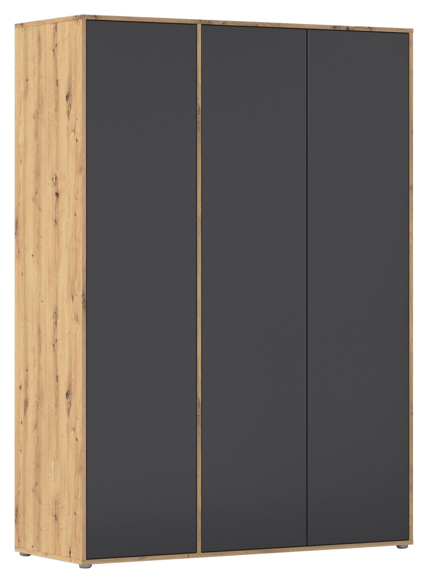 DREHTÜRENSCHRANK 140/194/53 cm 3-türig Grau, Eiche Artisan  - Eiche Artisan/Grau, MODERN, Holzwerkstoff (140/194/53cm) - Rauch Möbel