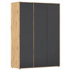 DREHTÜRENSCHRANK in Grau, Eiche Artisan  - Eiche Artisan/Grau, Modern, Holzwerkstoff (140/194/53cm) - Rauch Möbel