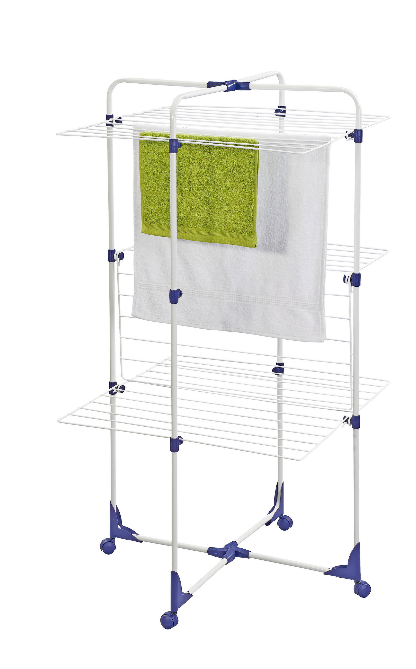 STANDTROCKNER 126/68/68 cm  - Blau/Weiß, Basics, Metall (126/68/68cm) - Leifheit