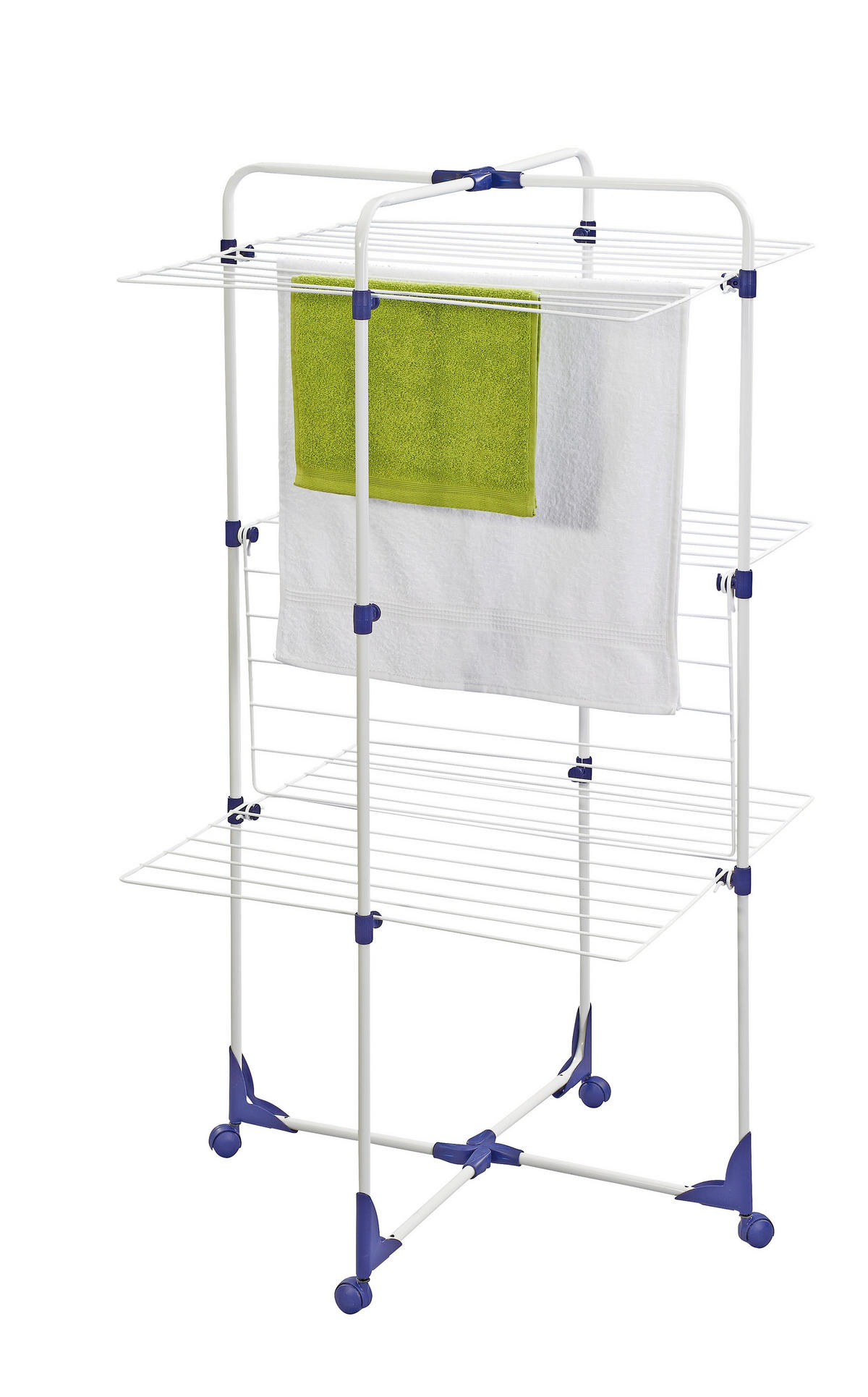 STANDTROCKNER 126/68/68 cm  - Blau/Weiß, Basics, Metall (126/68/68cm) - Leifheit