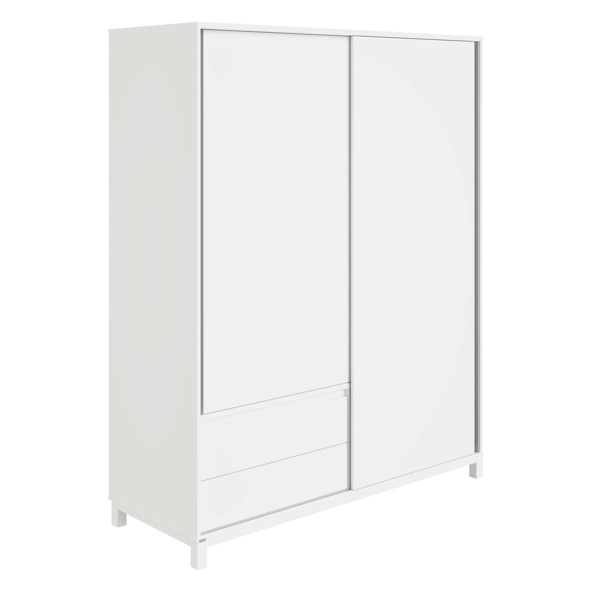 BABYKLEIDERSCHRANK Olli Schiebetürenschrank 2T2S Weiß  - Weiß, Basics, Holzwerkstoff (164,0/204,0/62,0cm) - Paidi
