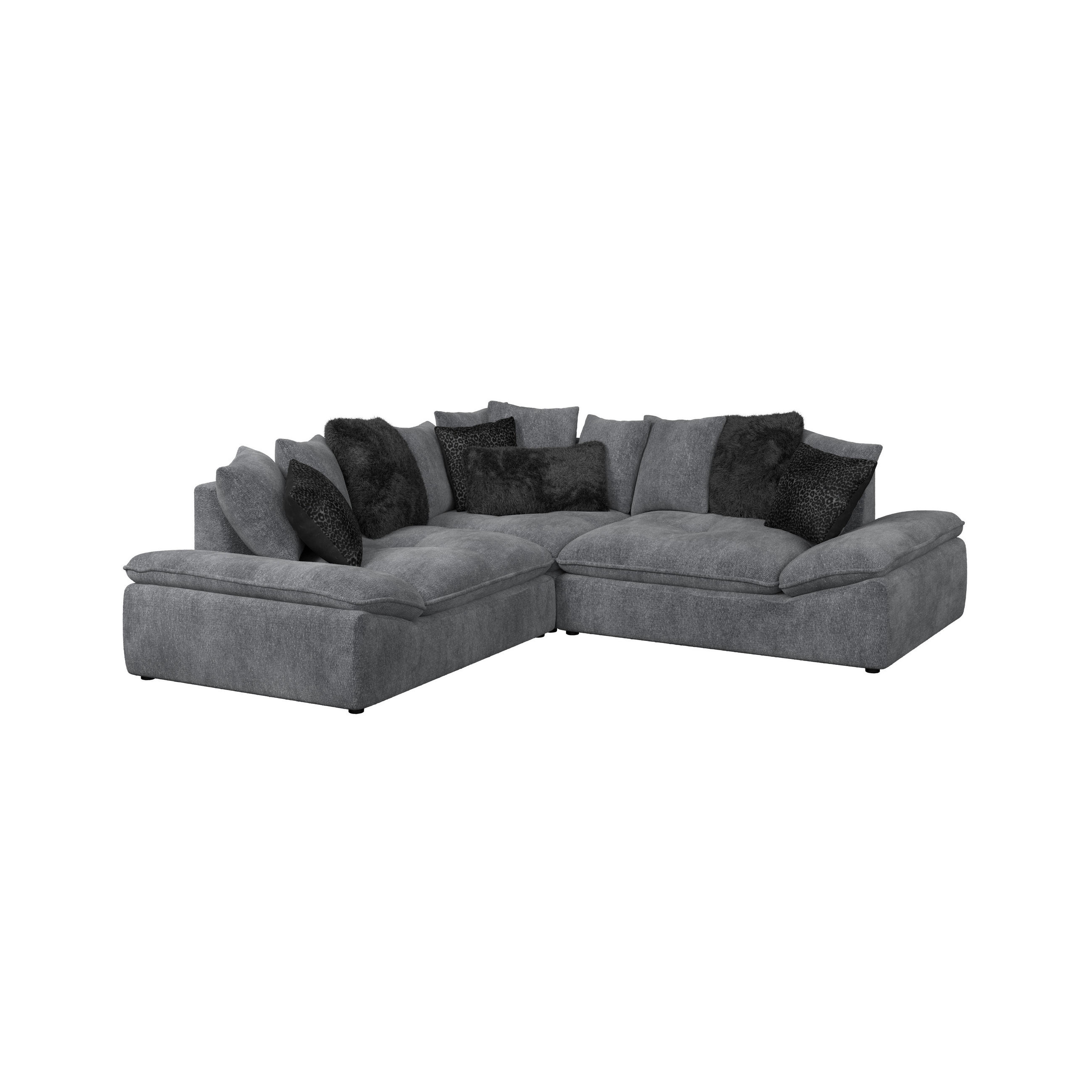 ECKSOFA Anthrazit  - Anthrazit/Schwarz, Trend, Textil (278/278cm) - MID.YOU