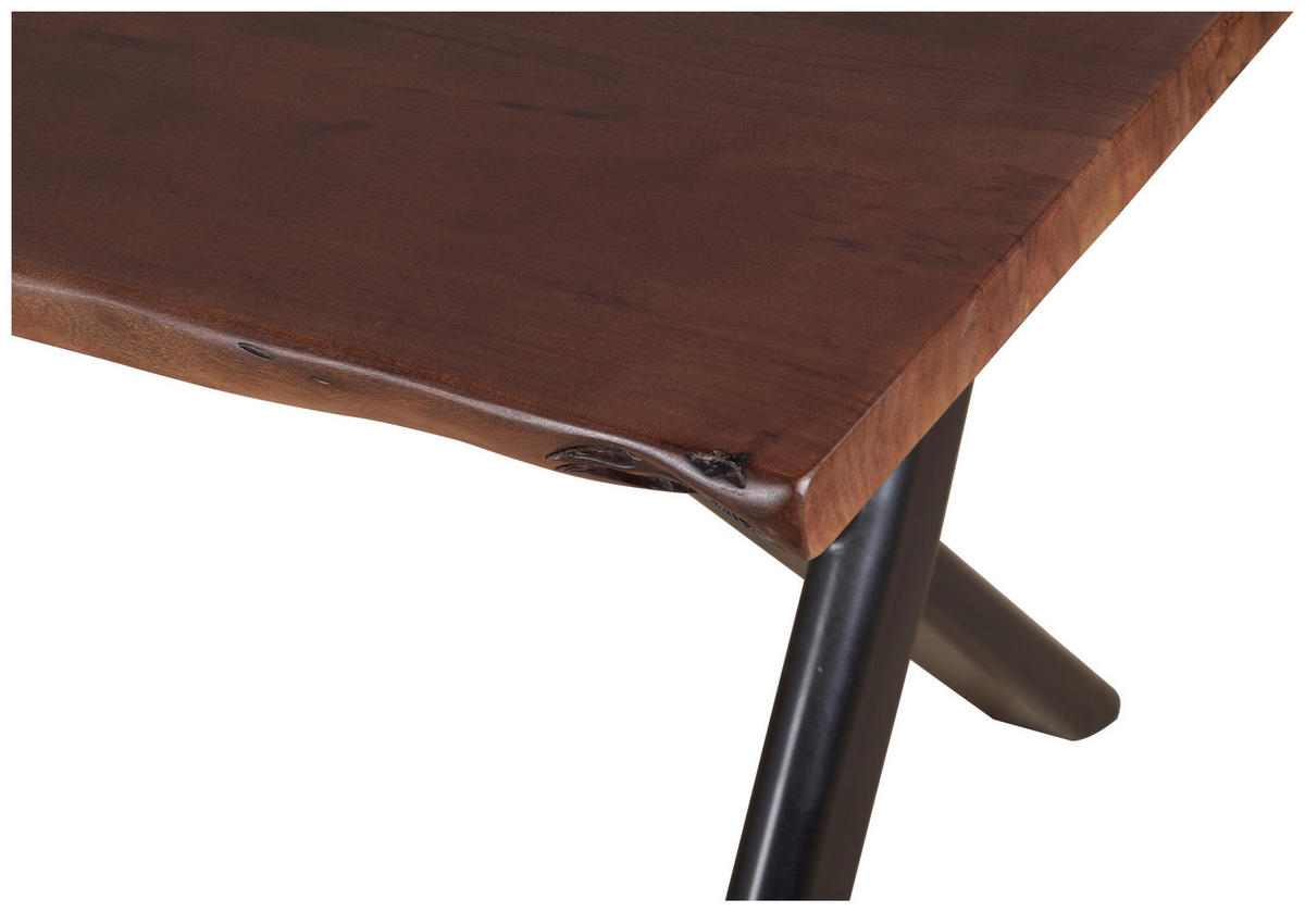 ESSTISCH in Holz, Metall 200/100/76 cm   - Walnussfarben/Schwarz, MODERN, Holz/Metall (200/100/76cm) - Livetastic