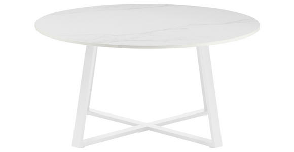 COUCHTISCH 80/80/40 cm rund Weiß - Weiß, Design, Keramik/Metall (80/80/40cm) - Carryhome