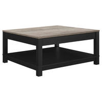 COUCHTISCH Carver 90/90/44 cm quadratisch Schwarz  - Schwarz, Design, Holzwerkstoff/Metall (90/90/44cm) - MID.YOU