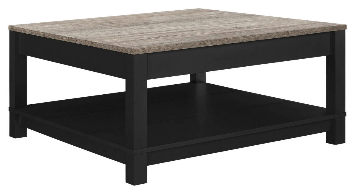 COUCHTISCH Carver 90/90/44 cm quadratisch Schwarz  - Schwarz, Design, Holzwerkstoff/Metall (90/90/44cm) - MID.YOU