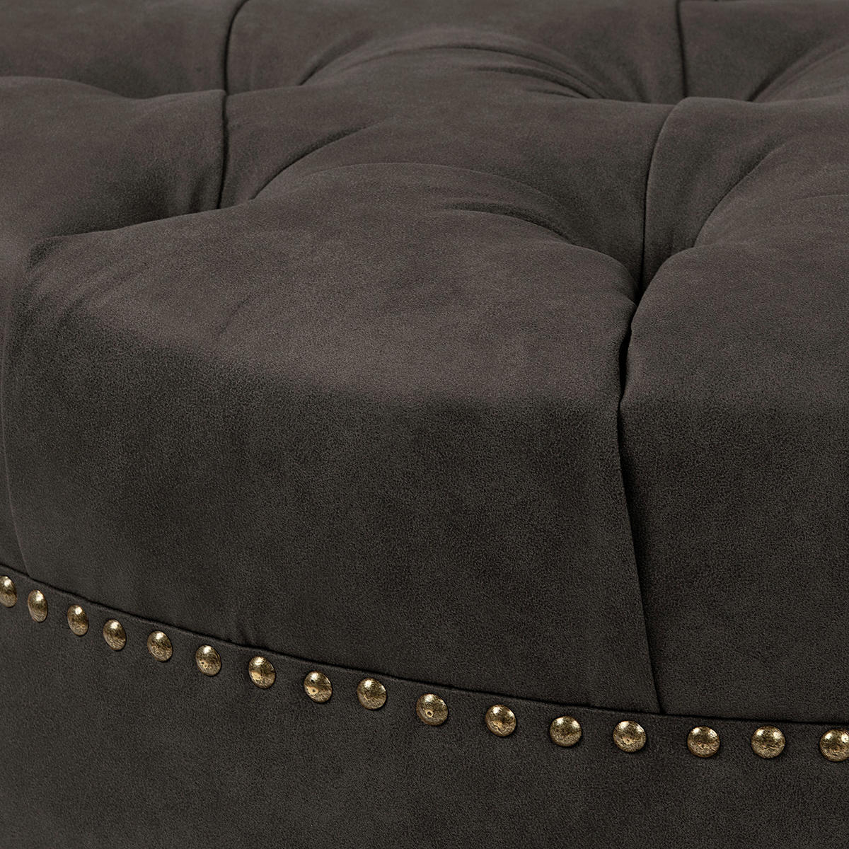 HOCKER Pako Lederlook Grau  - Braun/Grau, Design, Holz/Textil (80/45/80cm) - Livetastic