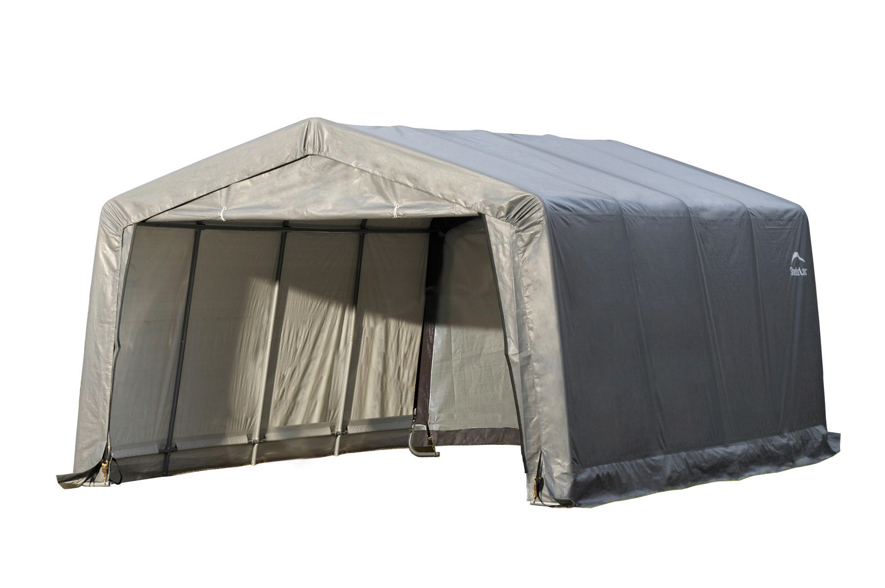 ZELTGARAGE 370/260/490 cm  - Grau, Basics, Kunststoff (370/260/490cm) - Ambia Garden