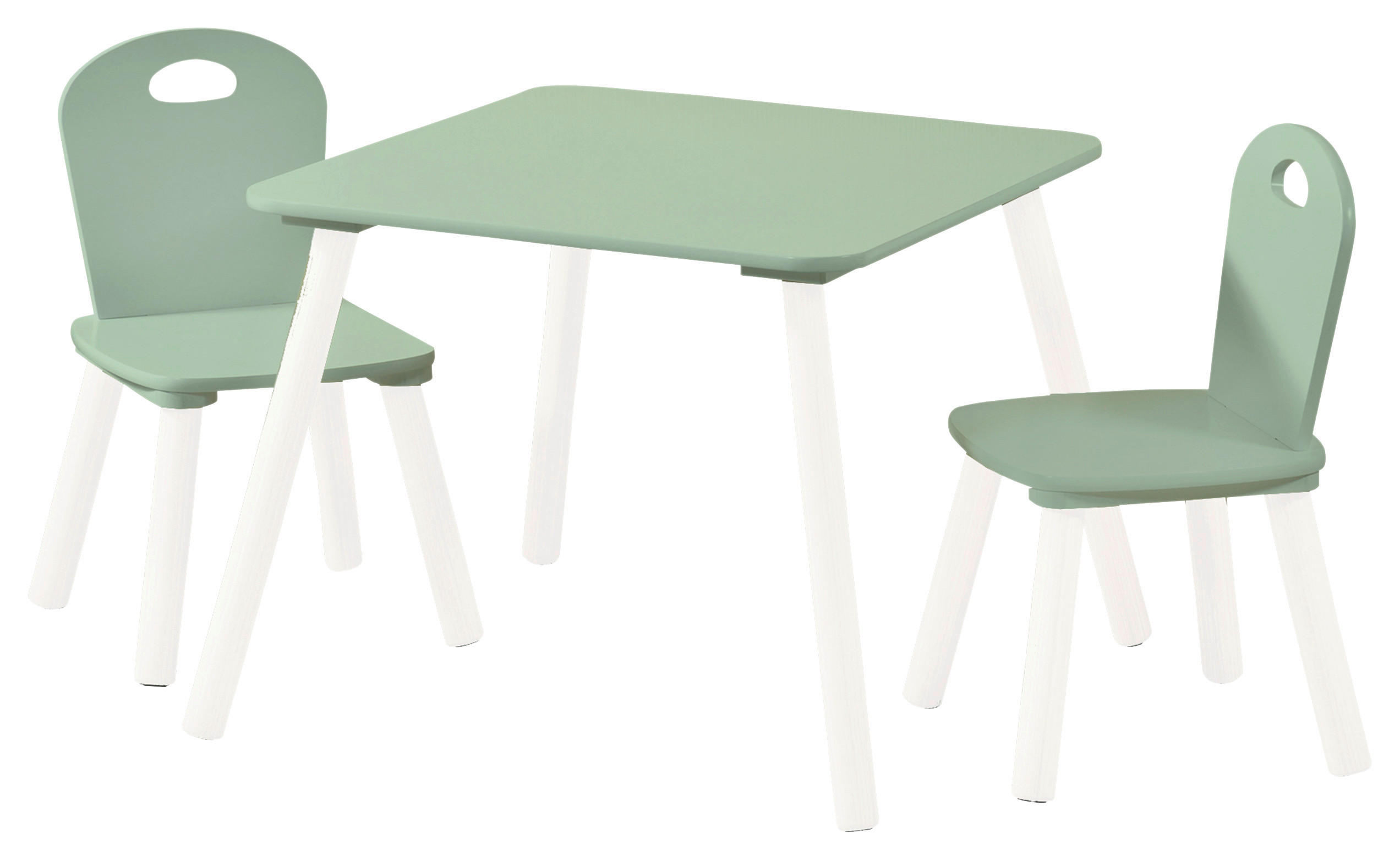 COIN SALON POUR ENFANTS  - Weiss/Mintgrün, Basics, Holzwerkstoff (55/55/45cm) - Kesper
