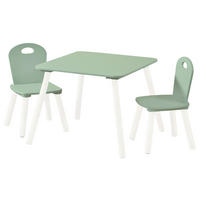 DETSKÁ SEDACIA ZOSTAVA biela, mätovozelená - biela/mätovozelená, Basics, kompozitné drevo (55/55/45cm) - Kesper