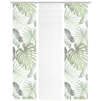 FLÄCHENVORHANG  3 Stück  blickdicht  60/260 cm   - Weiß/Grün, Natur, Textil (60/260cm)