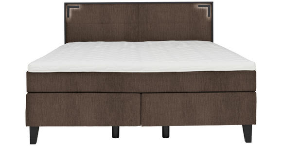 BOXSPRINGBETT 180/200 cm  in Braun  - Schwarz/Braun, Design, Holz/Textil (180/200cm) - Hom`in