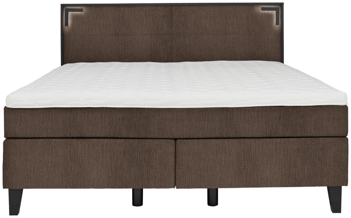 BOXSPRINGBETT 160/200 cm  in Braun  - Schwarz/Braun, Design, Holz/Textil (160/200cm) - Hom`in