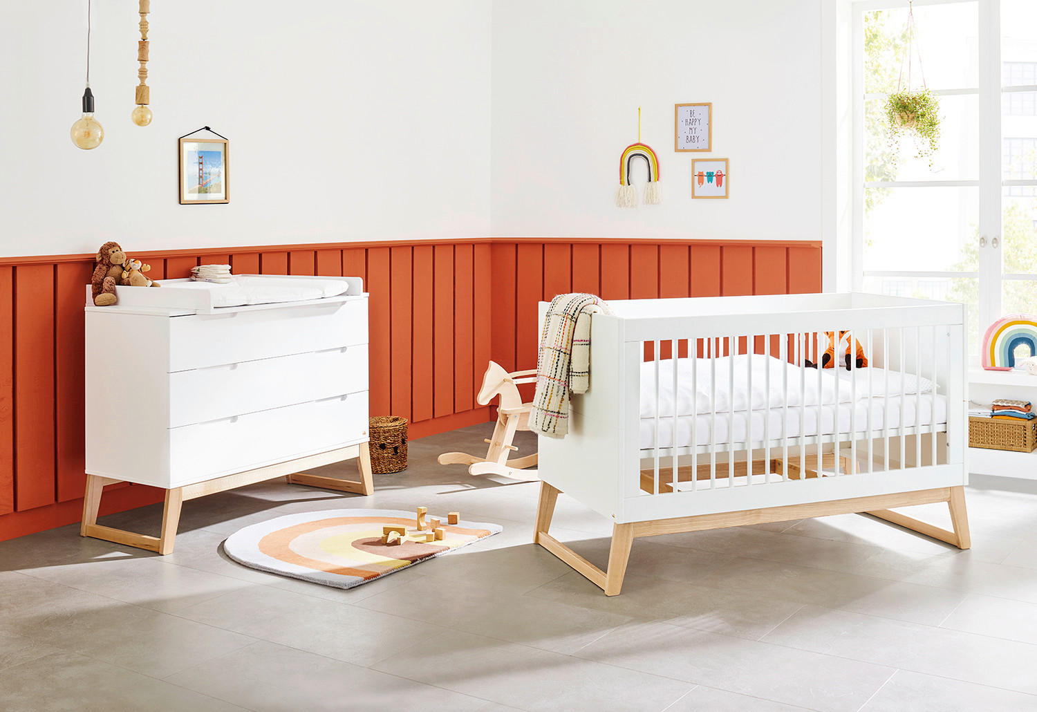 BABYZIMMER BRIDGE  - Eschefarben/Weiß, Design, Holz/Holzwerkstoff - Pinolino