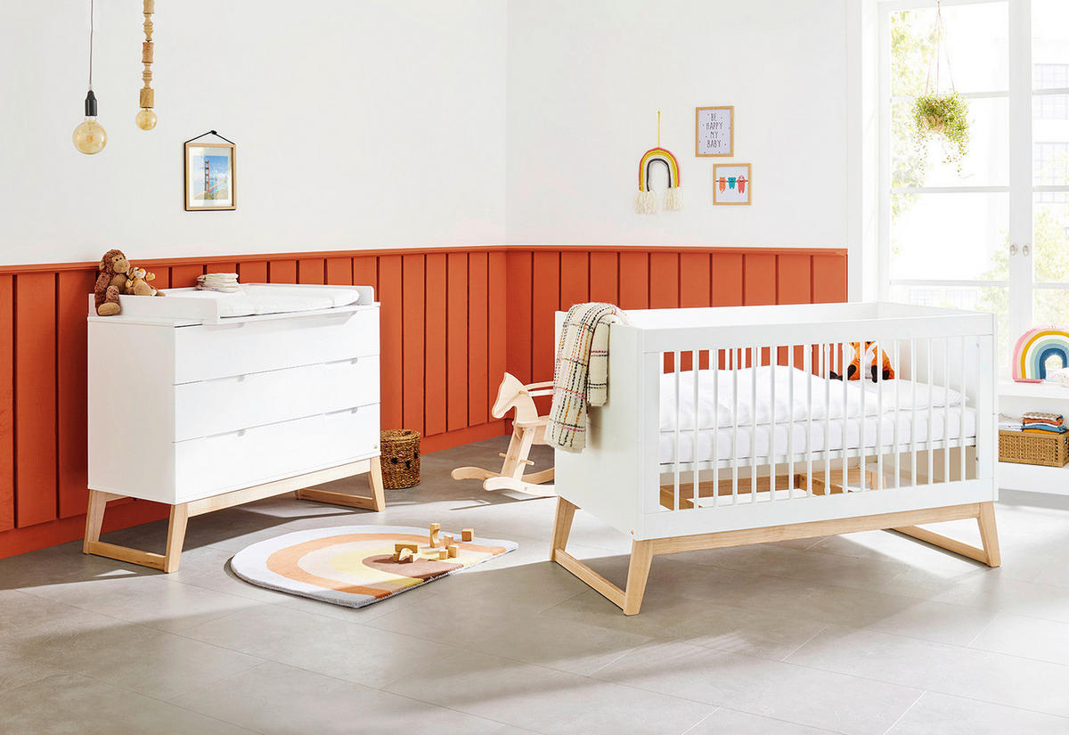 BABYZIMMER BRIDGE  - Eschefarben/Weiß, Design, Holz/Holzwerkstoff - Pinolino
