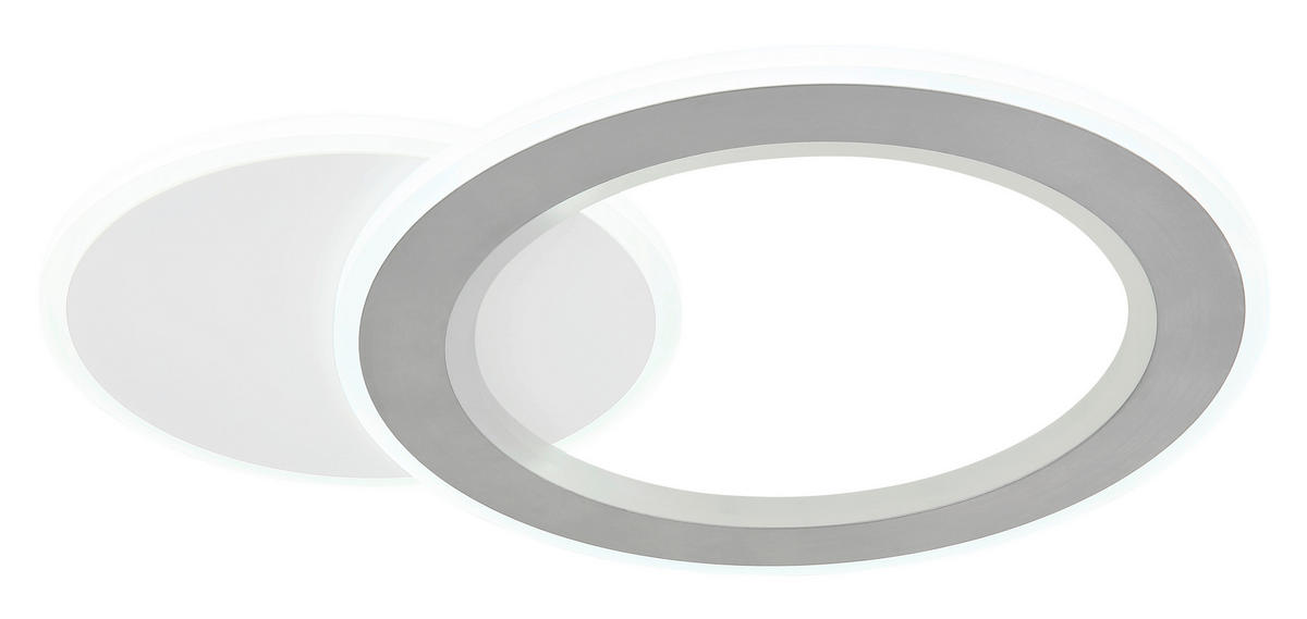 LED-DECKENLEUCHTE 51/38/4 cm   - Hellgrau/Schwarz, Design, Kunststoff/Metall (51/38/4cm) - Globo