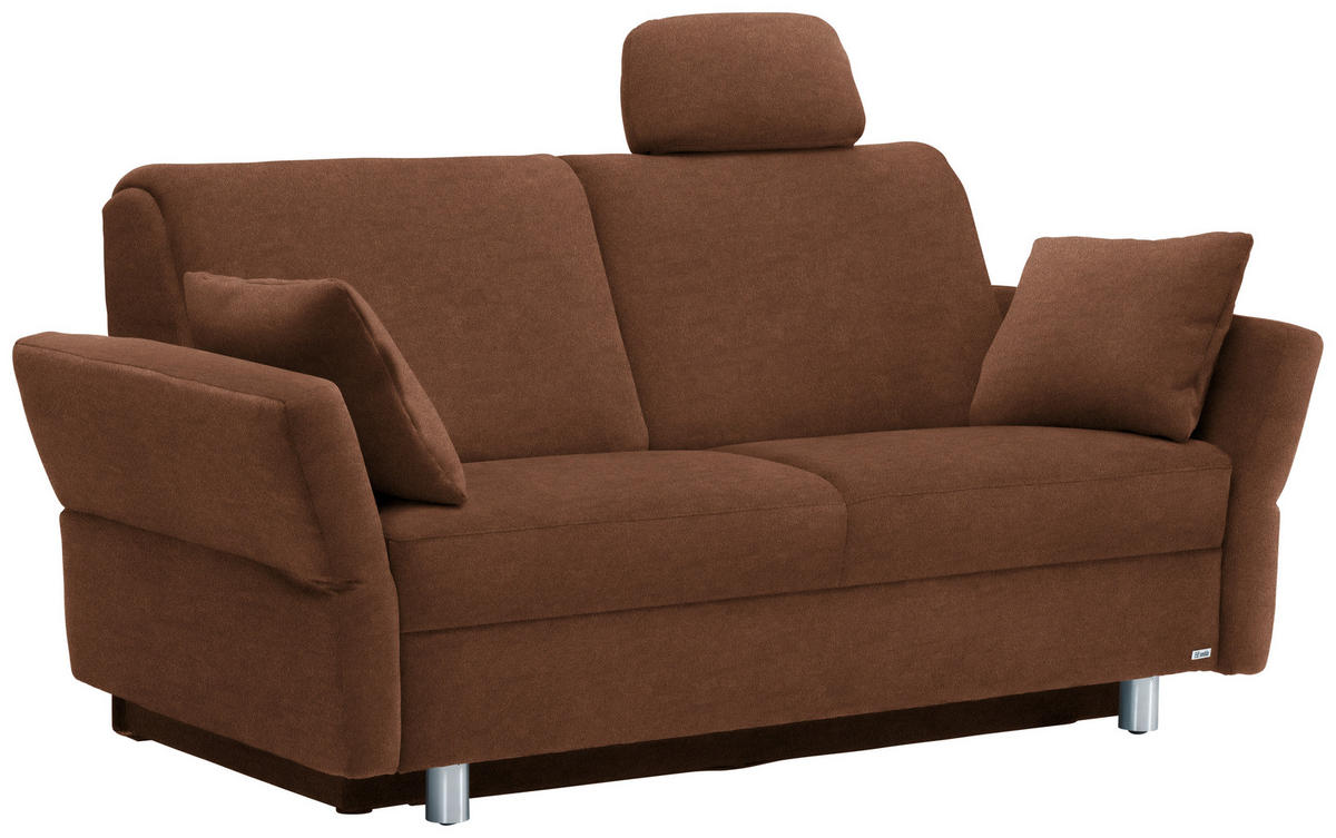 SCHLAFSOFA in Velours, beflockt Braun  - Alufarben/Braun, KONVENTIONELL, Kunststoff/Textil (170/88/91cm) - Sedda