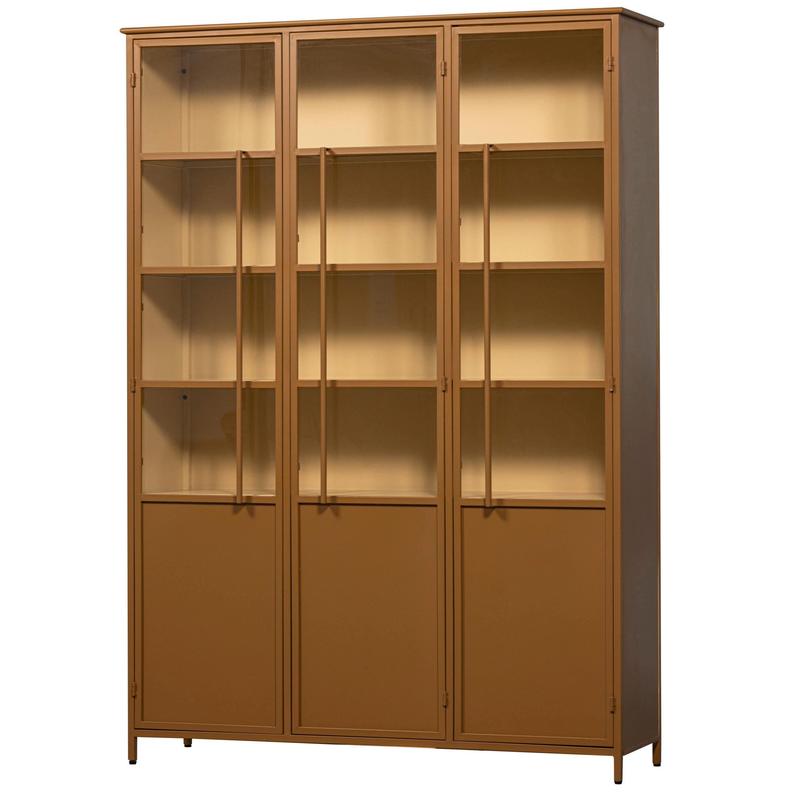 VITRINE in Honig  - Honig, Design, Glas/Metall (140/200/40cm) - Livetastic