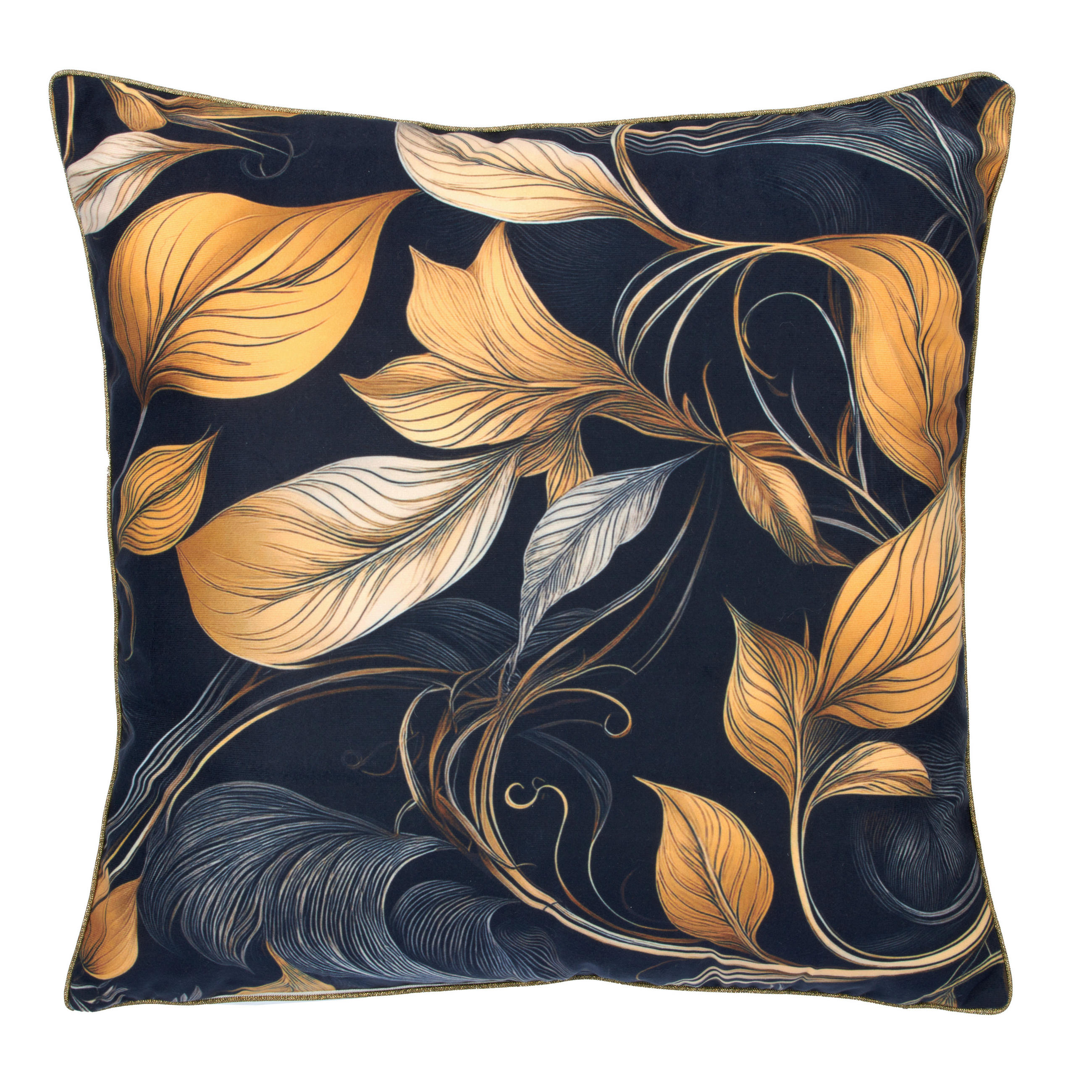 KISSEN       45/45 cm   - Goldfarben/Schwarz, Basics, Textil (45/45cm) - Ambia Home