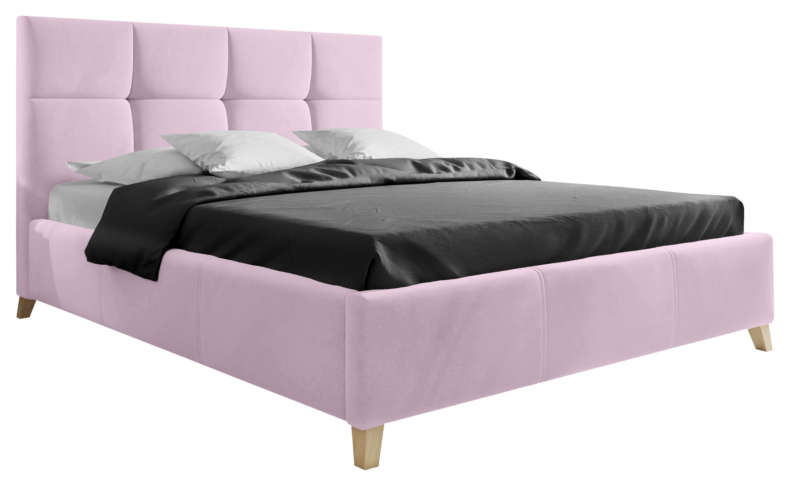 POLSTERBETT 140/200 cm  in Rosa  - Buchefarben/Rosa, Konventionell, Holz/Textil (140/200cm) - Carryhome