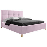 POLSTERBETT 140/220 cm, inkl. Lattenrost, Bettkasten,  in Rosa  - Buchefarben/Rosa, KONVENTIONELL, Holz/Textil (140/220cm) - Carryhome