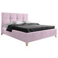 POLSTERBETT Lattenrost, Bettkasten Rosa 160/200 cm  - Buchefarben/Rosa, KONVENTIONELL, Holz/Textil (160/200cm) - Carryhome