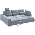 ECKSOFA Grau Flachgewebe  - Grau, Design, Textil/Metall (188/260cm) - Hom`in