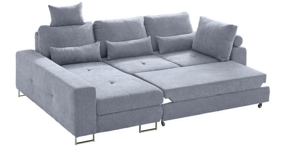 ECKSOFA Grau Flachgewebe  - Grau, Design, Textil/Metall (188/260cm) - Hom`in