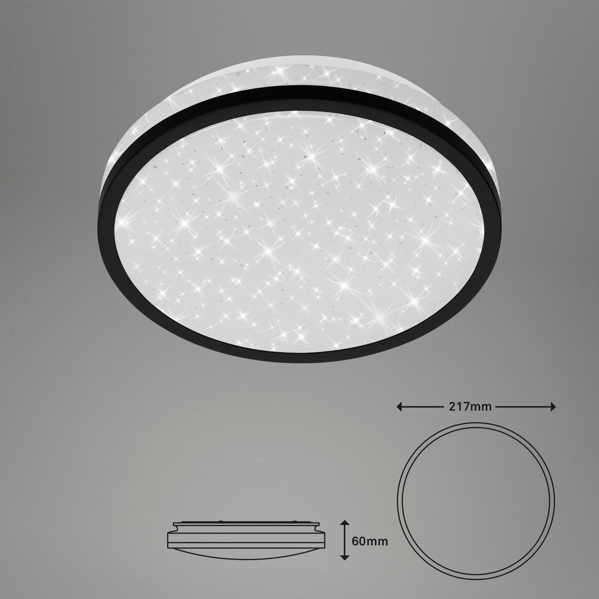LED SVJETILJKA STROPNA  - crna, Basics, plastika (21,7/6cm)