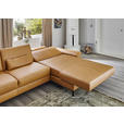 ECKSOFA  in Echtleder Currygelb  334/176 cm  - Currygelb/Schwarz, Design, Leder/Metall (334/176cm) - Dieter Knoll